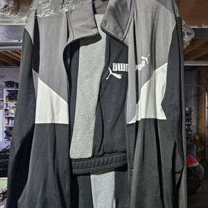 Puma Men's Black and Gray Windbreaker Set